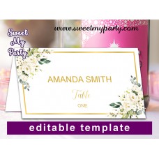 Ivory Roses Escort Crads template,Cream Roses Place Cards template,(123b) Ivory Roses Escort Crads template,Cream Roses Place Cards template,(123b)